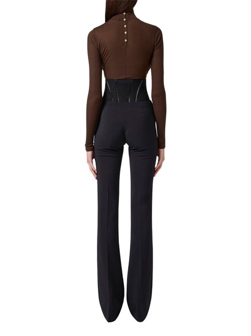 Pantalone nero in crepe Elisabetta Franchi | PA13257E2110